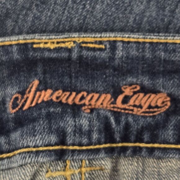 American Eagle Womens 0 (28 x 27) Stretch 5 Pocket Flat Front Medium Wash Denim - Picture 4 of 5